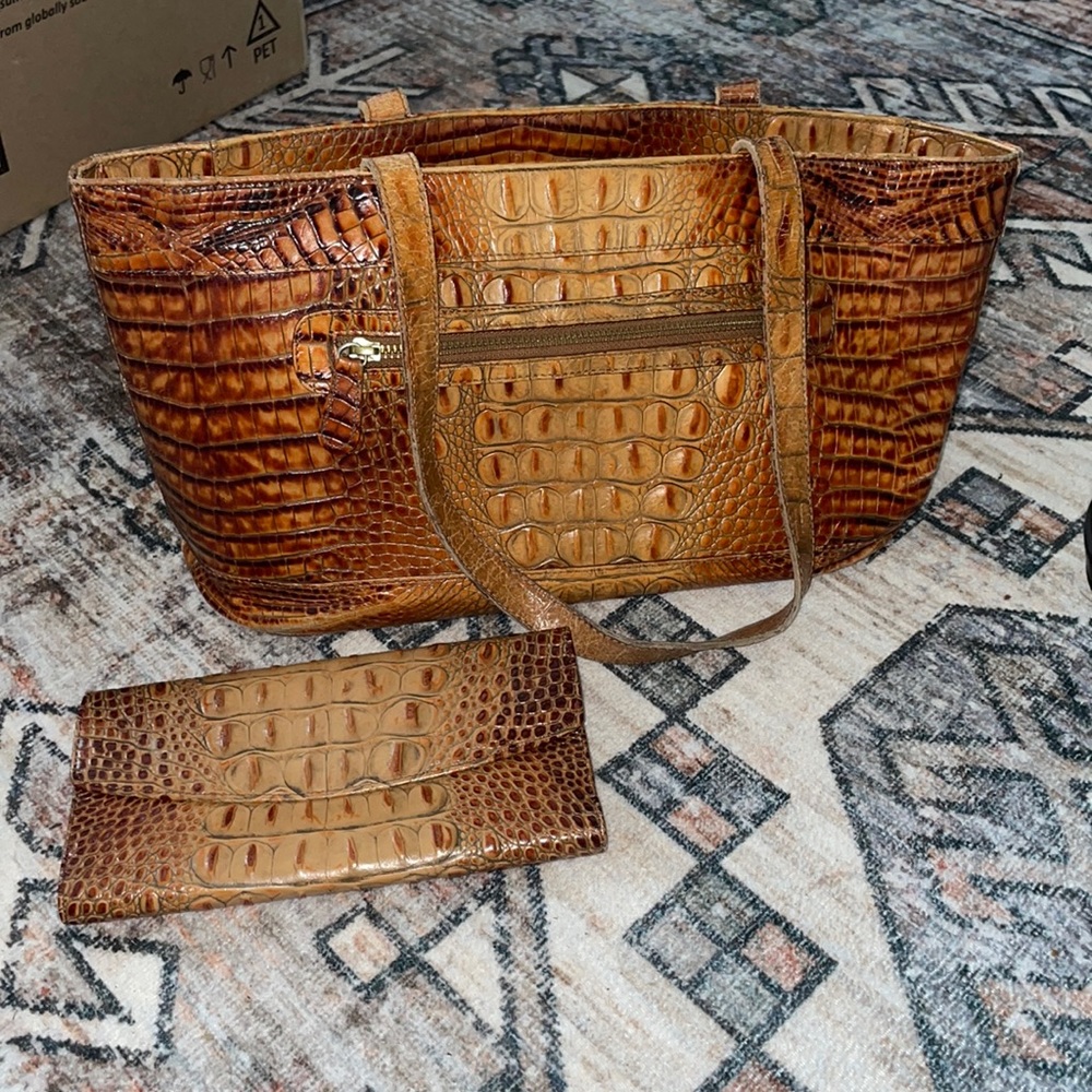Animal print purse and wallet